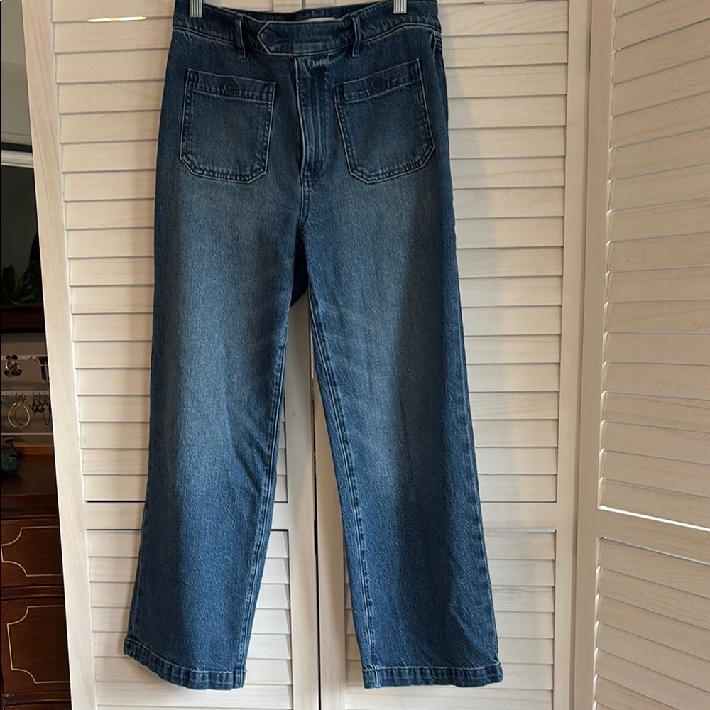 LOFT Medium Wash Sailor High Rise Wide Leg Jeans | Size 28 (6)